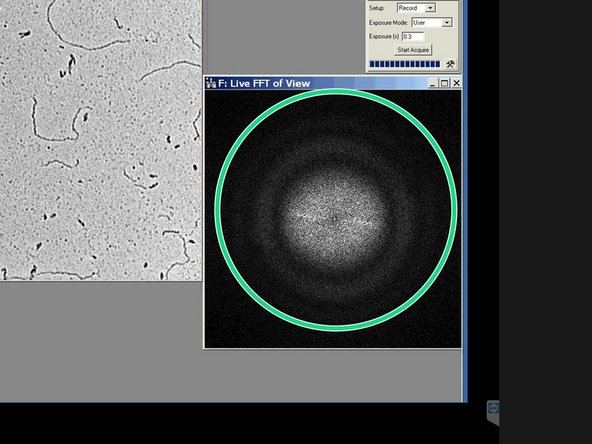 To check for astigmatism go out of focus (overfocus), until you see rings in the FFT.