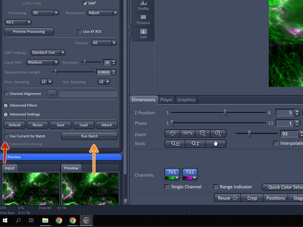 For processing a batch of raw data SIM images, all the images must already be saved in your folder.