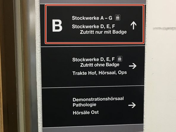 Go to the A floor with the lift.
