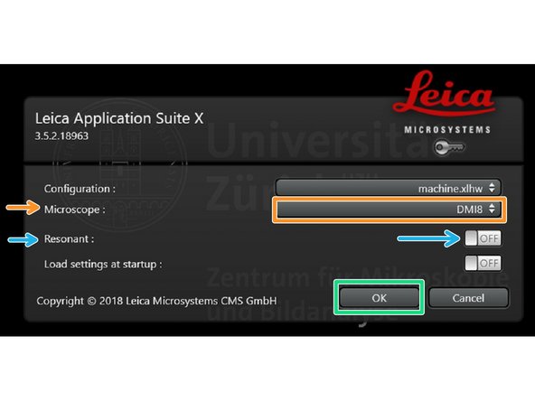 &quot;machine with ClimateControl.xlhw&quot; if environmental control is applied and needs to be logged via the software. Make sure the needed components have been switched on (see dedicated guide for live cell imaging).