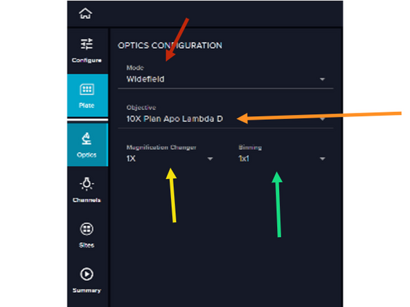 The 10× Plan Apo Lambda D objective offers the best trade-off between image resolution, speed, and data size.