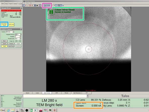 The Screen must be inserted to protect the main camera at this step.