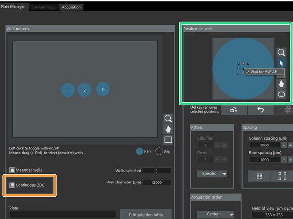 For scanning single z-plane (2D) one can activate the &quot;Continous ZDC&quot;.