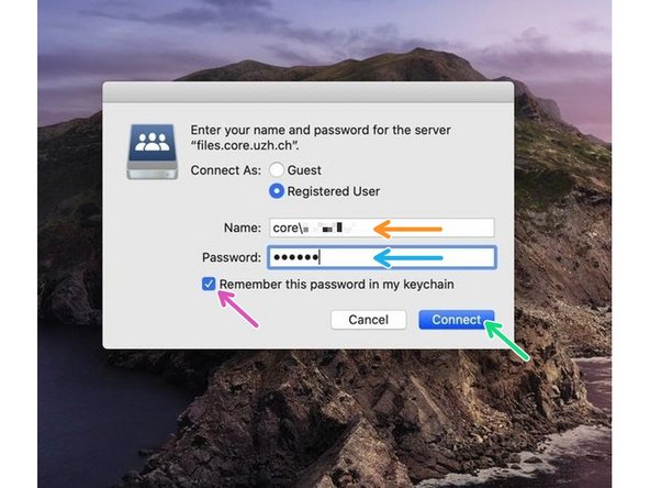 Now you will be asked for your CORE account credentials.