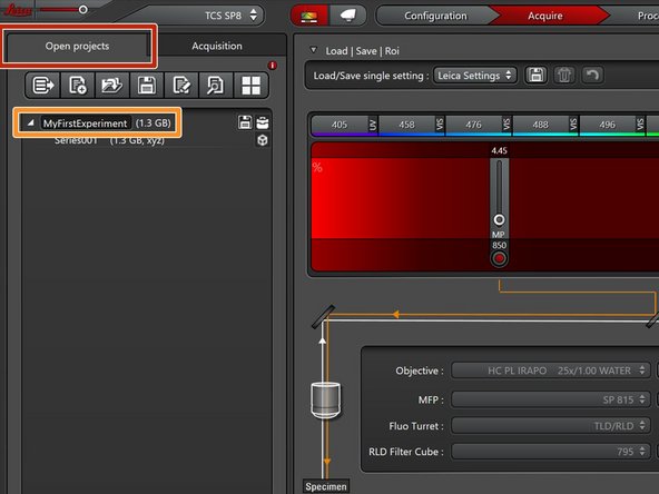 Go to the &quot;Open projects&quot; tab.