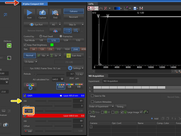 In the A1plus Compact GUI Pad you can now see selected channels
