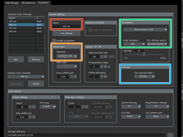 When using an existing or defining a new channel please confirm/adjust: