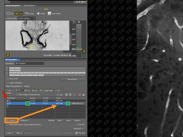 Move with the stage to the area, where you want to acquire image and Add the point there in the ND Acquisition tab