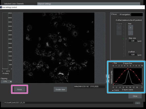 This should only be done after z has been calibrated (see step 7).
