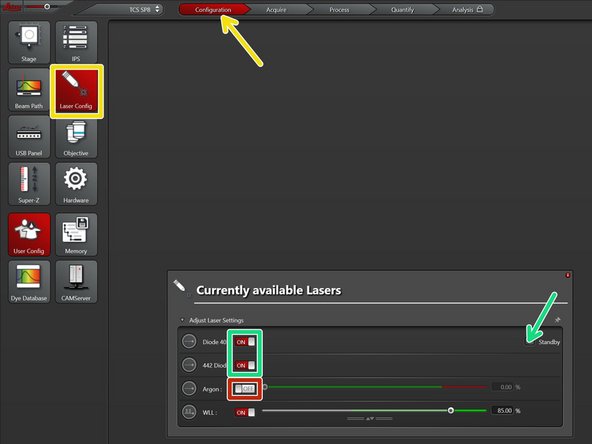 Go to &quot;Configuration&quot; and choose &quot;Laser Config&quot;.