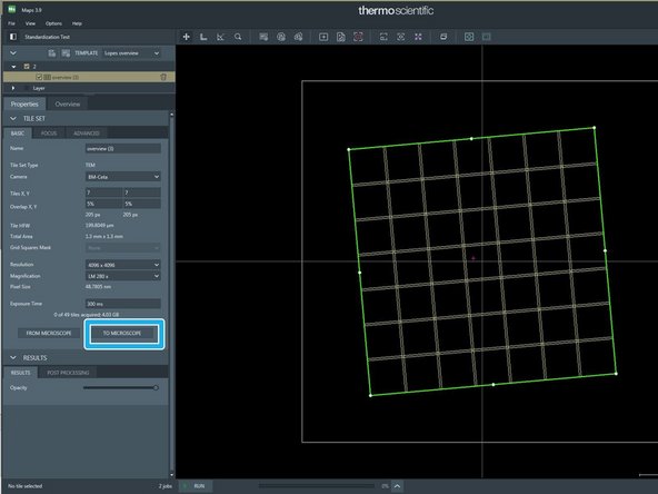 Click &quot;to microscope&quot;
