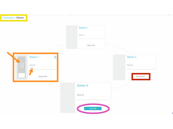 h) Close the stainer lid until the lever clicks to secure it in closed position.
