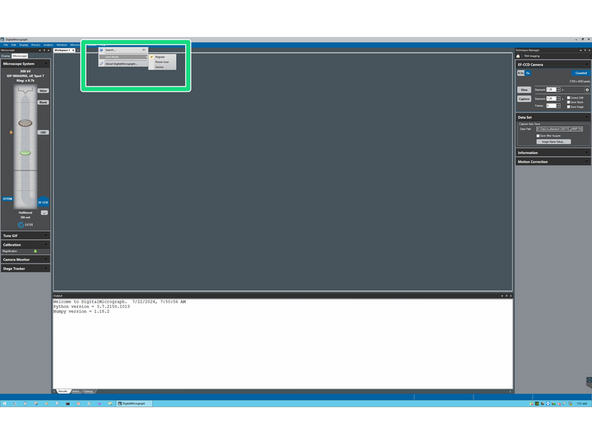 To be able to select the imaging mode, and control the energy filter you must be in Power User mode