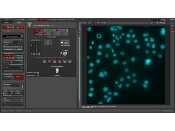 Compensation of light losses: In spinning disk confocal microscopy, only a small fraction of the excitation light passes through the pinholes (we loose up to 95% of light).   To ensure sufficient signal for high-quality imaging, a high initial light intensity is required.