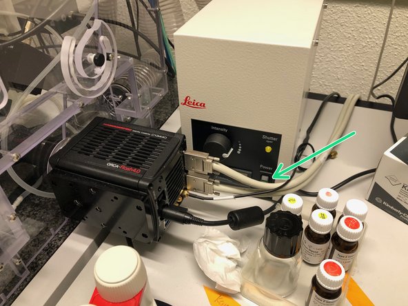 Switch-OFF the fluorescence lamp.