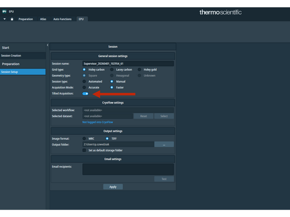 After screening your grids start an EPU session.