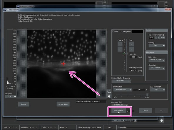 &quot;A1 center position&quot; - only necessary to define the center of the coverslip/well