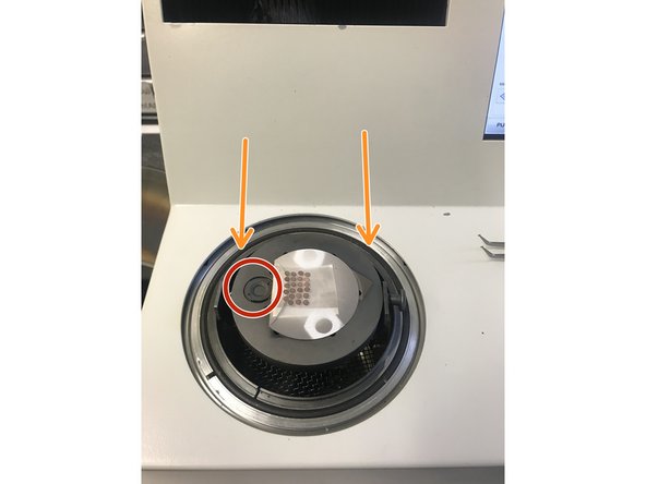 Press the sample stage all the way down, as far away as possible from the coal head.