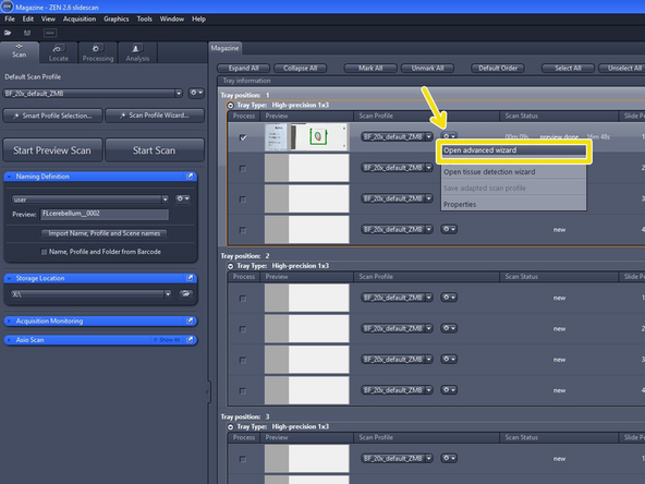 Go again to &quot;Open advanced wizard&quot; and adjust the parameters