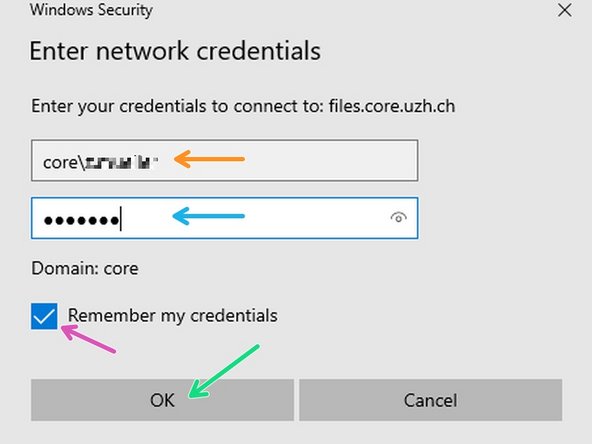 Now you will be asked for your CORE account credentials.