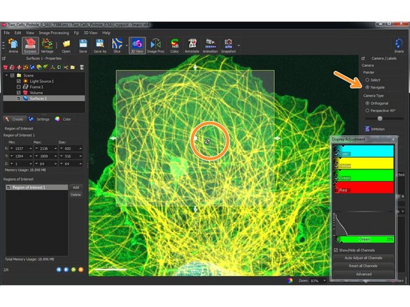 Use “Select” to adjust the size and position of the “Region of Interest” box.
