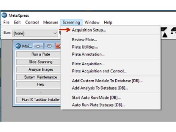 Enter acquisition setup