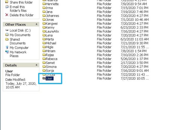 Create a new folder with your name.