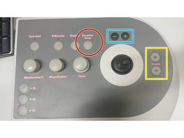 The microscope performs best, if the sample is set close to eucentric height.