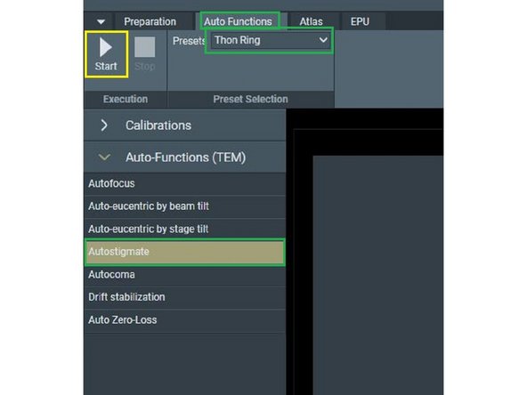 You can correct for the astigmatism and comma free alignments with the EPU Autofuction.