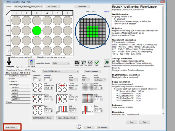 You should save a plate acquisition protocol to a file (and not to database).