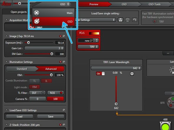 After finding the focus and proper laser and exposure settings switch to the &quot;GSD&quot; wizard.