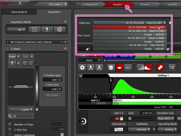 This is a mandatory step as it avoids possible collision of the stage and objective during exchange of inserts and/or samples.