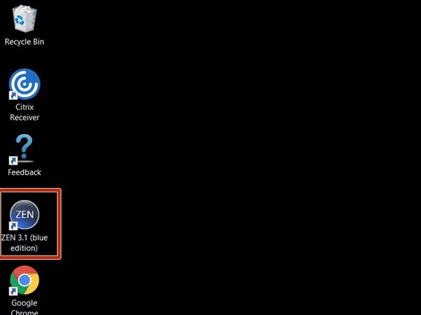 Start the &quot;ZEN 3.x (blue edition)&quot; software.