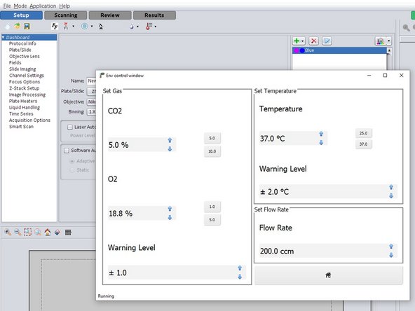 Activate the heating as well as the gas flow.