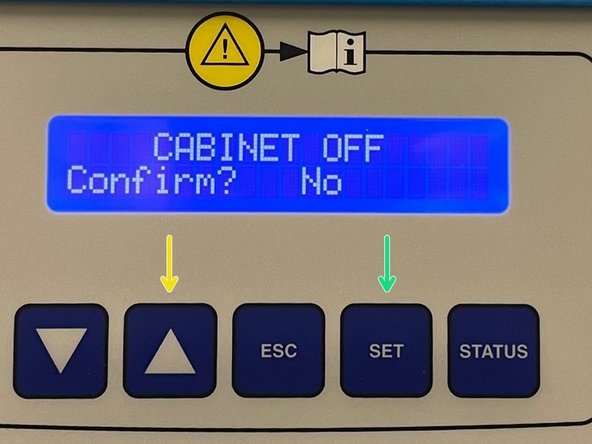 Press once &quot;▲&quot; in order to change to &quot;YES&quot;.