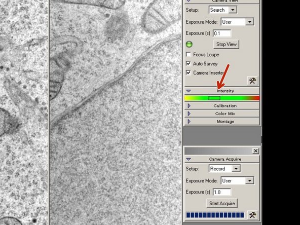 Always check, that the intensity is in the green or yellow range.