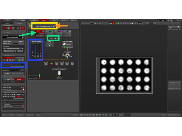 We recommend using the WF setting for initial focusing, as it collects emission signal from all planes, making it easier to find the correct focus.
