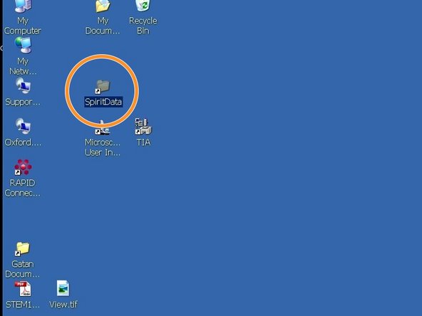 Go to the &quot;SpiritData&quot; folder on the microscope control computer.