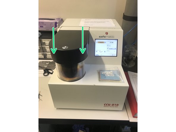 Place samples on the sample table. Move the recipient back into position.