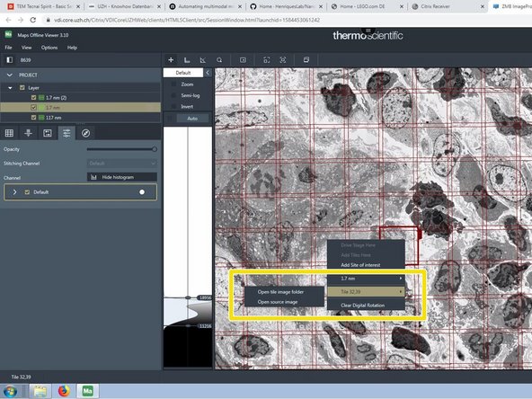 In the lower left corner the tile coordinate/ name is shown.