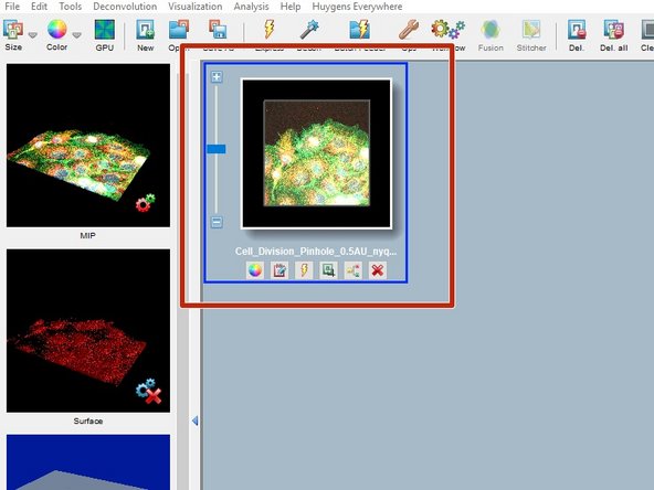 After opening a file, you should find a new thumbnail in the main work space.