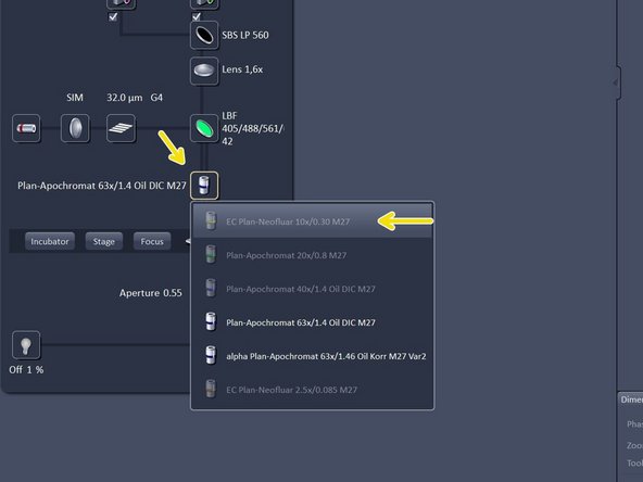 Clean immersion-objective with lens paper and 100% EtOH.