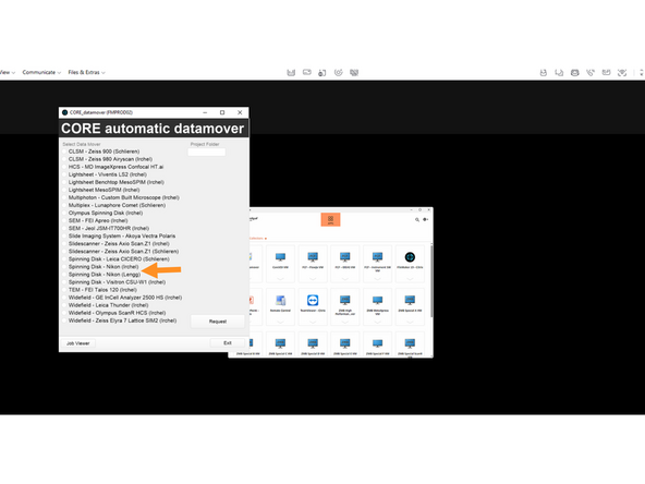 Login with CORE and open DataMover