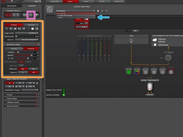 Turn off the chamber illumination.