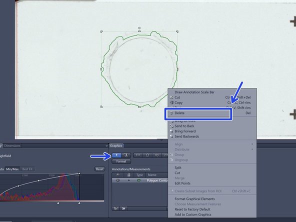 Adjust the display curve of the histogram for maximal contrast