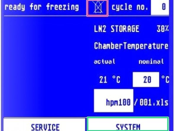 In case you do not intend to use alcohol as pressure temperature synchronization fluid, turn off alcohol delivery  and proceed with step 7.
