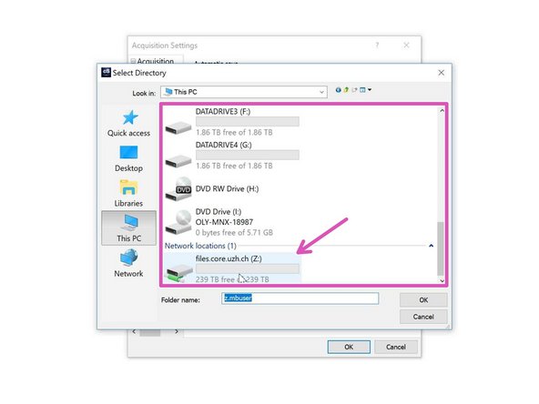 Choose file system as &quot;Destination&quot;.