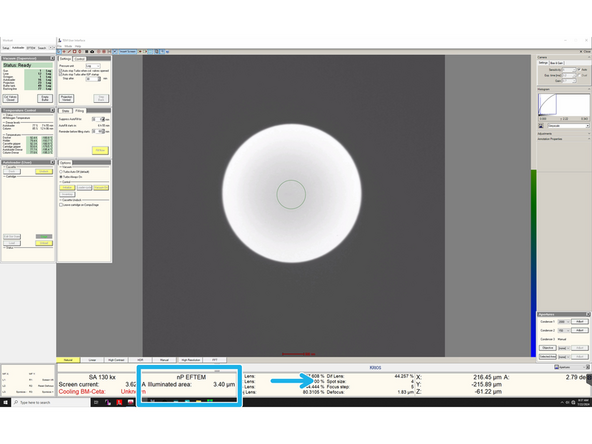 For the Gain reference in counting mode, you need a much lower electron dose!!!! Bring the screen down and increase the spot size to 4, before starting. Then you can lift the screen again.
