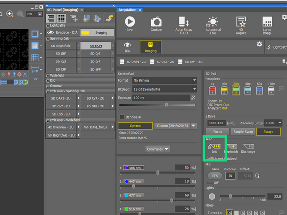 Change to water immersion objective