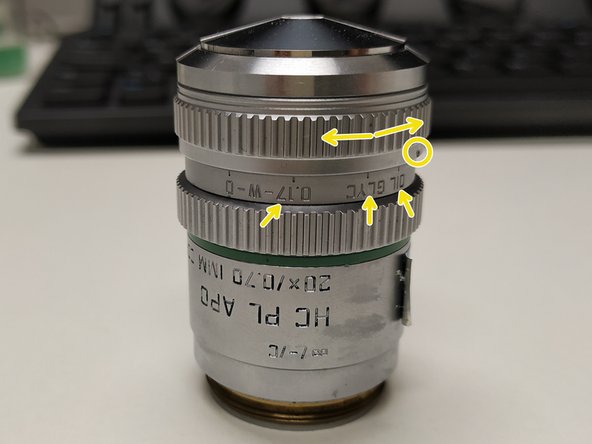 For optimal imaging performance on some objectives the correction collar has to be adjusted.